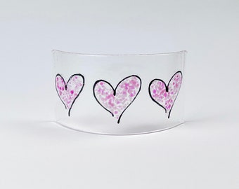 Small Heart Freestanding Fused Glass Panel