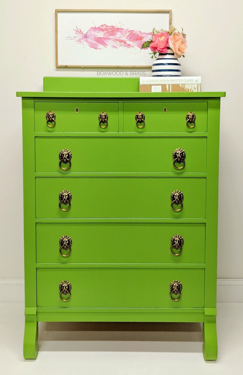 Sold Example Not For Sale Lime Green Glossy Chest Etsy