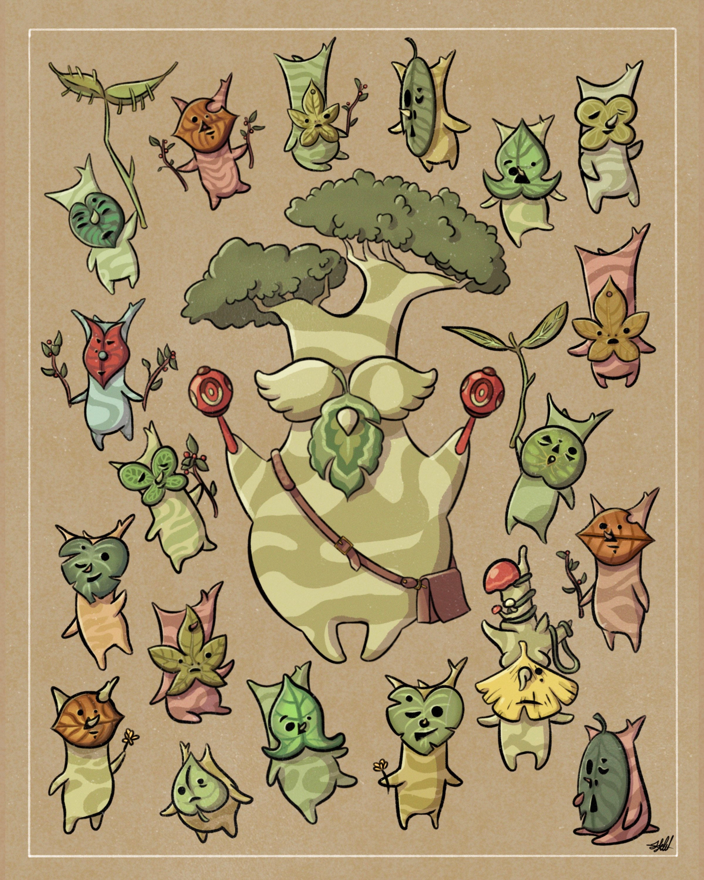 Die Koroks von Hyrule 8x10 Kunstdruck Vintage Botanischer Etsy