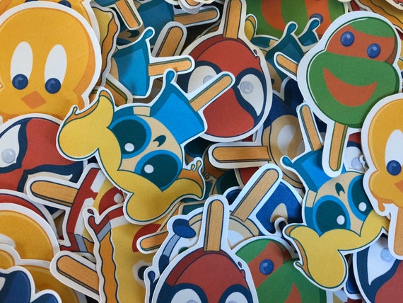 cartoon character popsicle stickers