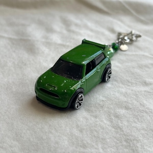 Mini Cooper Beaded Keychain