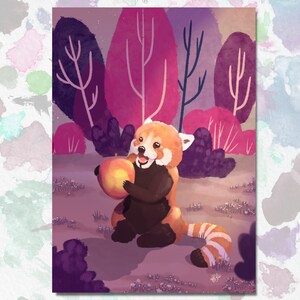 Gleeful Red Panda Illustration Art Print