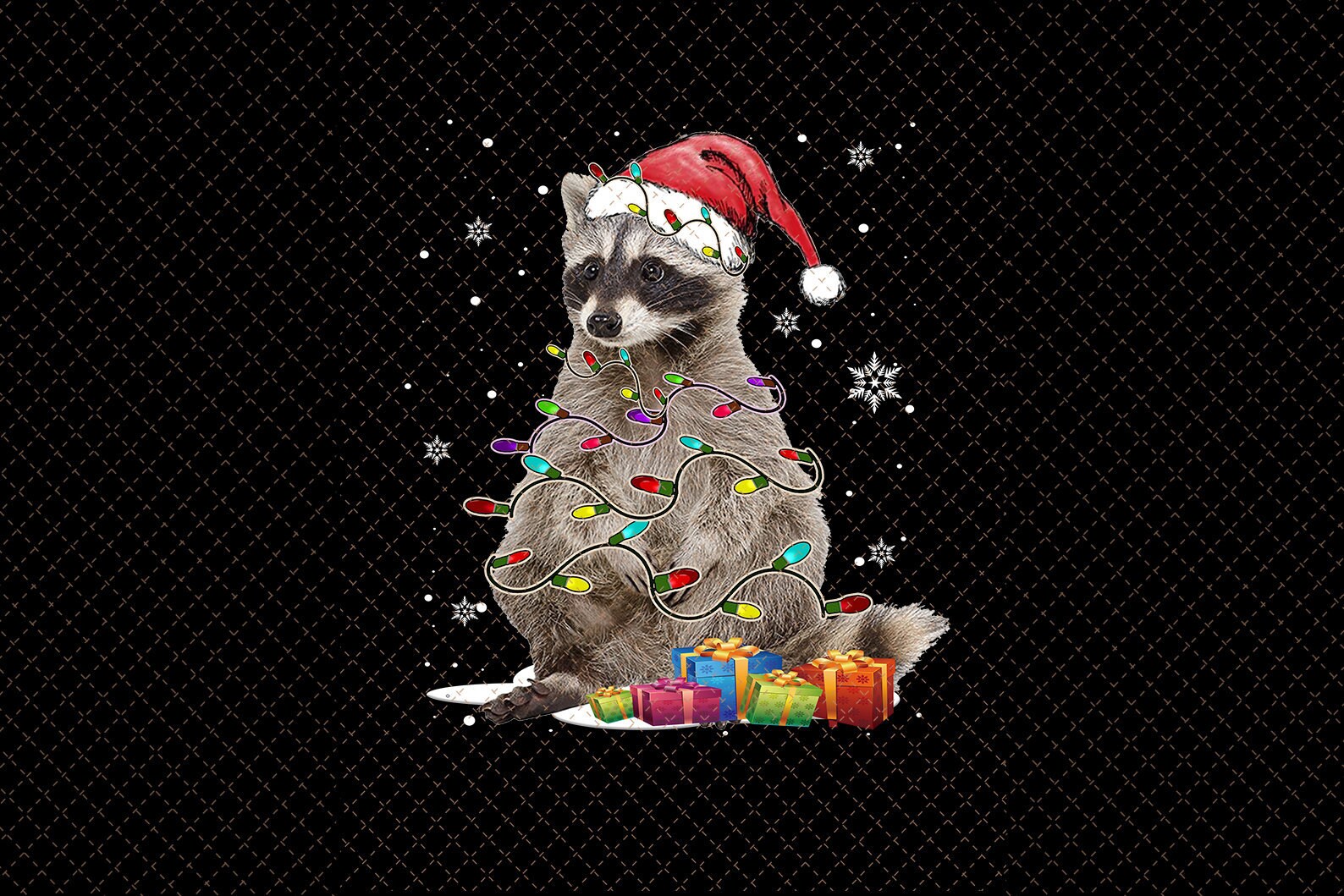 Raccoon Christmas Tree Lights Pajama Racoon Lover Xmas Gift Etsy