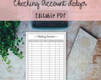 savings account ledger printable and editable pdf budget etsy