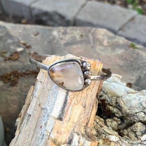 Montana Agate Cuff, Sterling Silver Bracelet, Montana Agate Bracelet, Hand Forged, Free Shipping