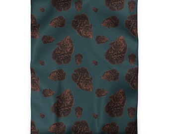 Funda nórdica de pez de tres colas — Estampado integral con motivos marinos para la decoración costera del dormitorio