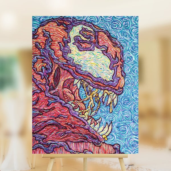 Let There Be Carnage- Marvel Impressionism Van Gogh Painting Carnage Print