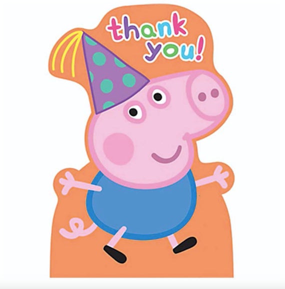 Peppa Pig Thank You Tags Printable Peppa Pig Party Supplies | Etsy