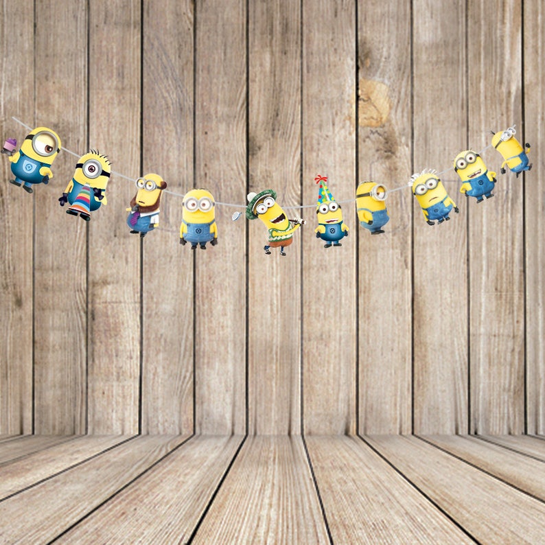 minion banner printableminion bunting minion party supplies minion thememinion birthday supplies minion decoration