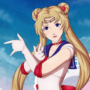 Sailor Moon Art Print | 4.25&quot;x5.5&quot; | Anime Wall Art Poster Decor