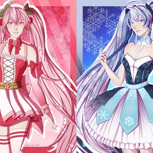 Vocaloid Miku Hatsune Art Print | 5&quot;x7&quot; | Anime Wall Art Poster Decor