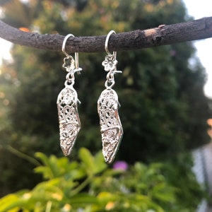 Taxco Filigree Tropfen Sterling Silber Heels Ohrringe