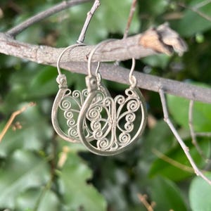Mexican Scroll Earrings ~  Arracadas Filigree Sterling Silver