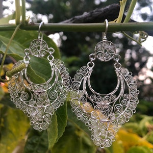 Pendientes de filigrana mexicanos de Oaxaca reservados ~ Plata esterlina