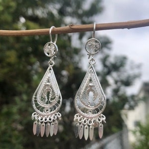 Oaxaca Filigree Drop Sterling Silver Earrings