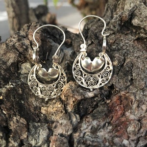 Oaxaca Mexican Earrings ~ Small Arracadas Filigree Sterling Silver