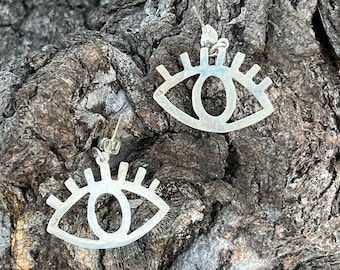 Evil Eye Sterling Silber Tropfen Ohrringe
