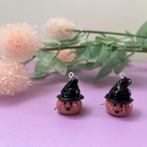 Pompoenoorbellen, Halloween-oorbellen, leuke oorbellen, Spookachtige sieraden, Oorbellen van polymeerklei