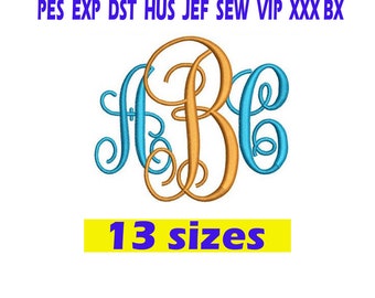 Interlocking Monogram Embroidery Font / BX Font / Interlocking Monogram Monogram embroidery design/ INSTANT download
