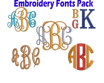 Embroidery Fonts Pack / BX Font Embroidery / Engraved Monogram embroidery design/ INSTANT download