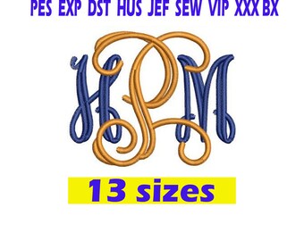 Open Vine Monogram Font Embroidery / BX Font / Open Vine Monogram embroidery design/ INSTANT download