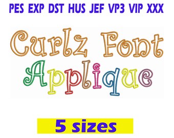 Curlz Font Applique Embroidery/ Walt Disney Font embroidery design/ INSTANT download