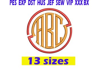 Seal Circle Monogram Embroidery / BX Font / Seal Circle Monogram embroidery design/ INSTANT download