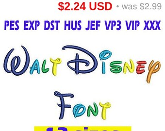 SALE 25% Walt Disney font Embroidery/ Walt Disney Font embroidery design/ INSTANT download