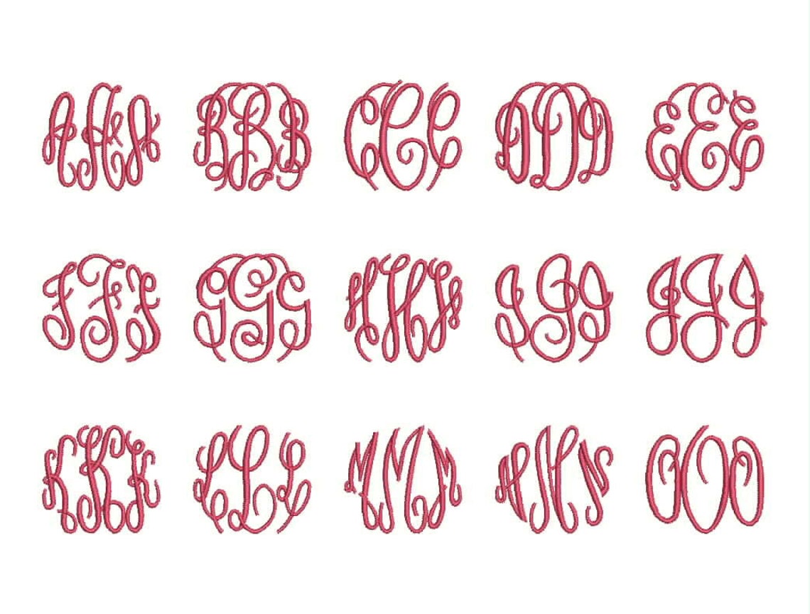 Fancy Monogram Monogram Embroidery Font / BX Font / Fancy | Etsy