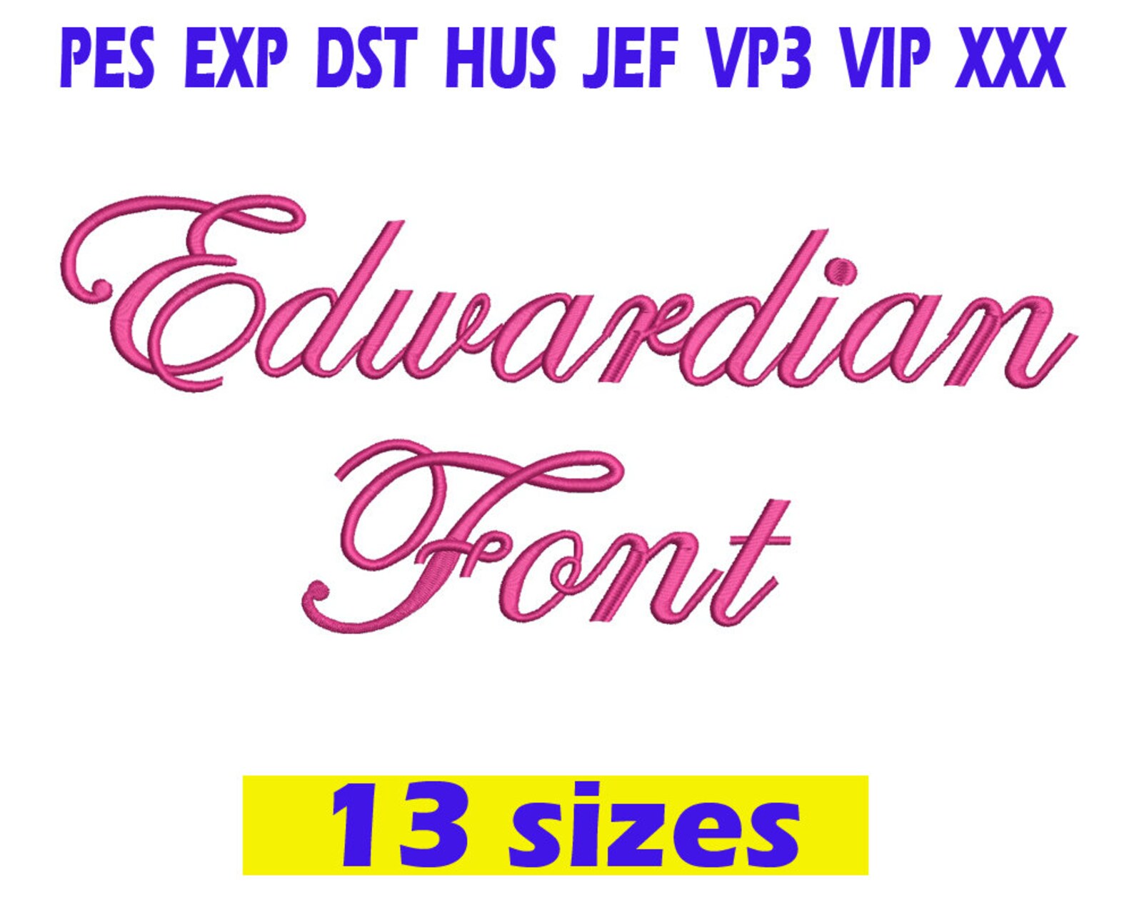 Edwardian Script Embroidery Font / Edwardian Script Font Etsy