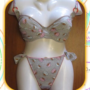 Pattern lingerie set, Summer lingerie set SUNNY, 5 sizes bra cup AA, A, В, C, D, Pattern lingerie PDF, patterns of the bra and panties