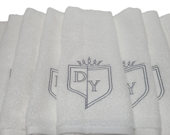 8 Personalized Hand Towels with Your Logo or Name | 8 hand towels Embroidered with your design of choice | Personalized Party Gifts