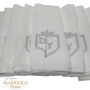 8 Personalized Hand Towels with Your Logo or Name | 8 hand towels Embroidered with your design of choice | Personalized Party Gifts