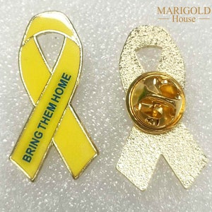 Bring Them Home Israel Support Yellow Pin | Support Israel Pin | Yellow Ribbon Pin | FREE SHIPPING