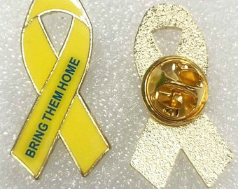 Bring Them Home Israel Support Yellow Pin | Support Israel Pin | Yellow Ribbon Pin | FREE SHIPPING