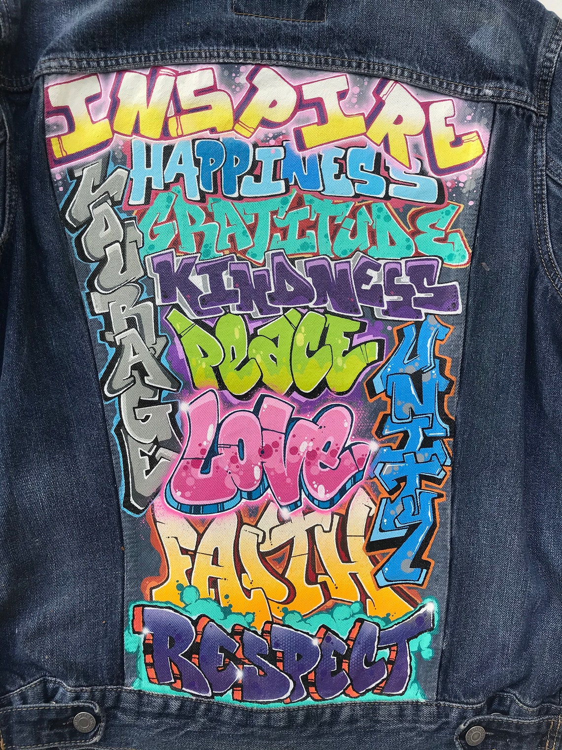 Custom Graffiti Jackets Childrens and Adults Etsy UK