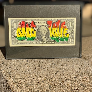 Custom painted United States dollar bill