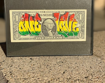 Custom painted United States dollar bill