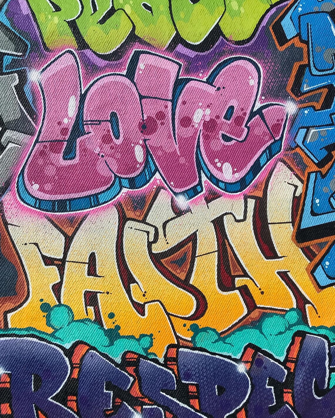 Custom Graffiti Denim Jacket Etsy