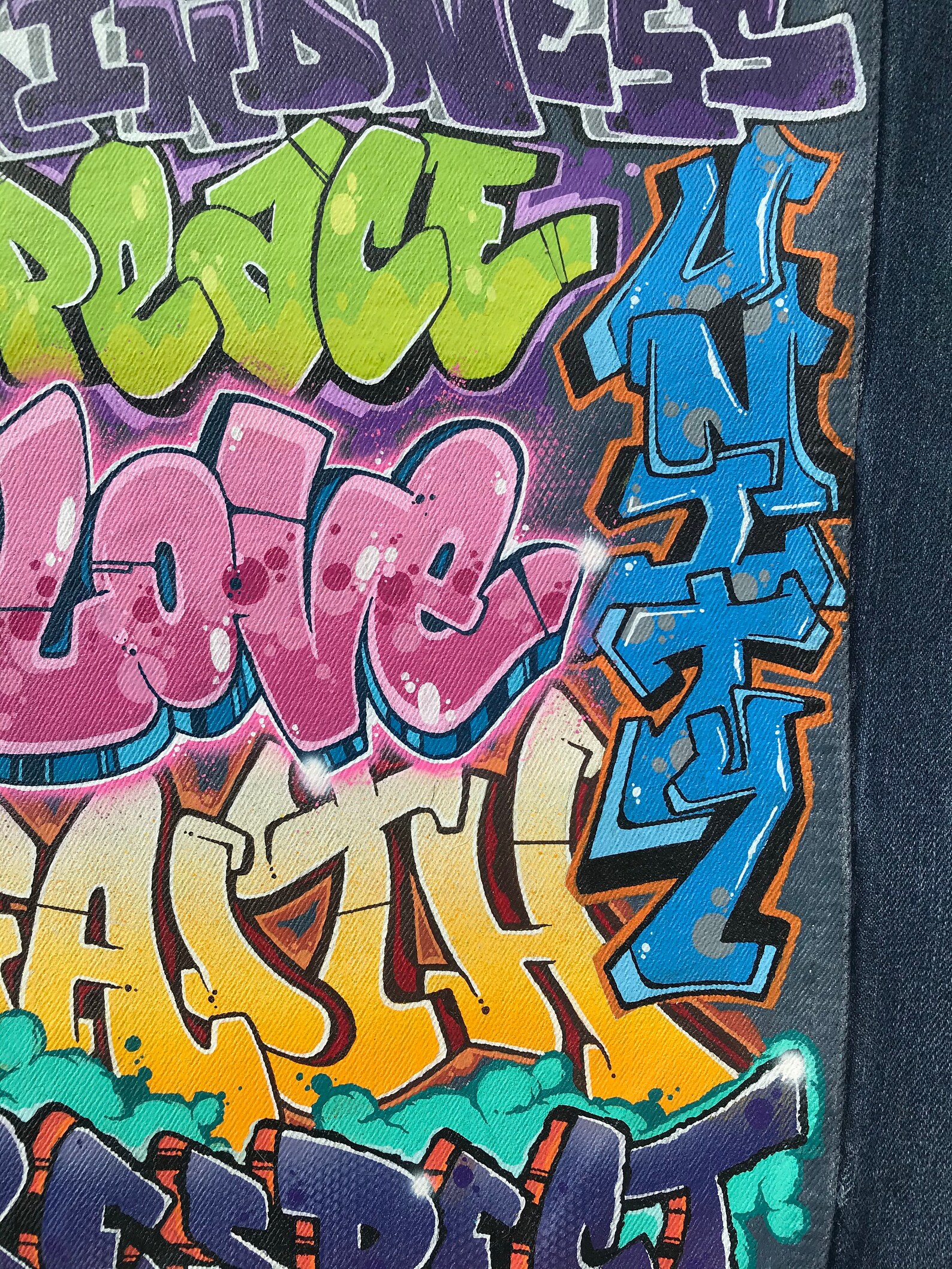 Custom Graffiti Denim Jacket Etsy