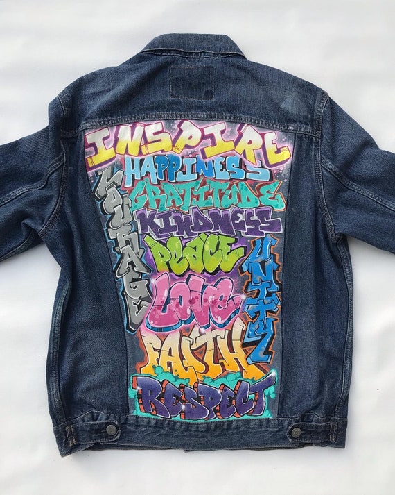 Attraverso nativo Prestigioso graffiti denim jacket topo acuto Amplificare