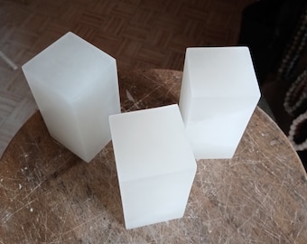 3 alabaster pedestals