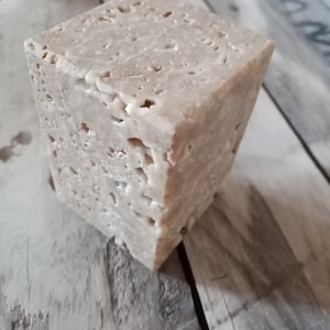 Small travertine walnut pedestal
