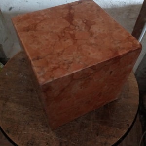 Red marble cube