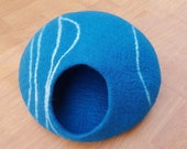 LARGE Felt Cat Cave Cat Bed Pet Bed Puppy Bed Cat House. 100 Wool, HANDMADE