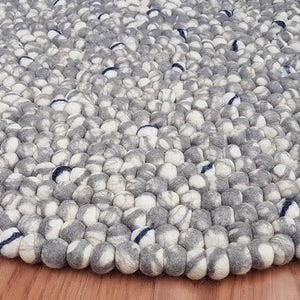 Felt Ball Rugs 20 cm 250 cm Shades of Grey and White Free Shipping image 4