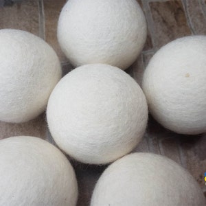 Wool Dryer Balls Extra Large Balls 6 pcs . Handmade, Natural and Ecofriendly Handmade 100 % Wool image 4