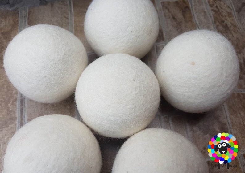 Wool Dryer Balls Extra Large Balls 6 pcs . Handmade, Natural and Ecofriendly Handmade 100 % Wool image 4