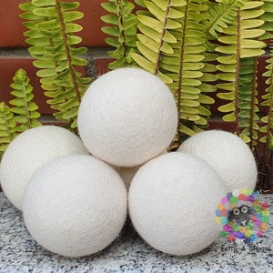 Wool Dryer Balls Extra Large Balls 6 pcs . Handmade, Natural and Ecofriendly Handmade 100 % Wool image 1