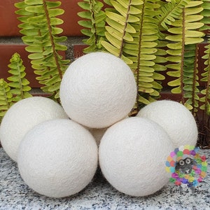 Wool Dryer Balls Extra Large Balls 6 pcs . Handmade, Natural and Ecofriendly Handmade 100 % Wool